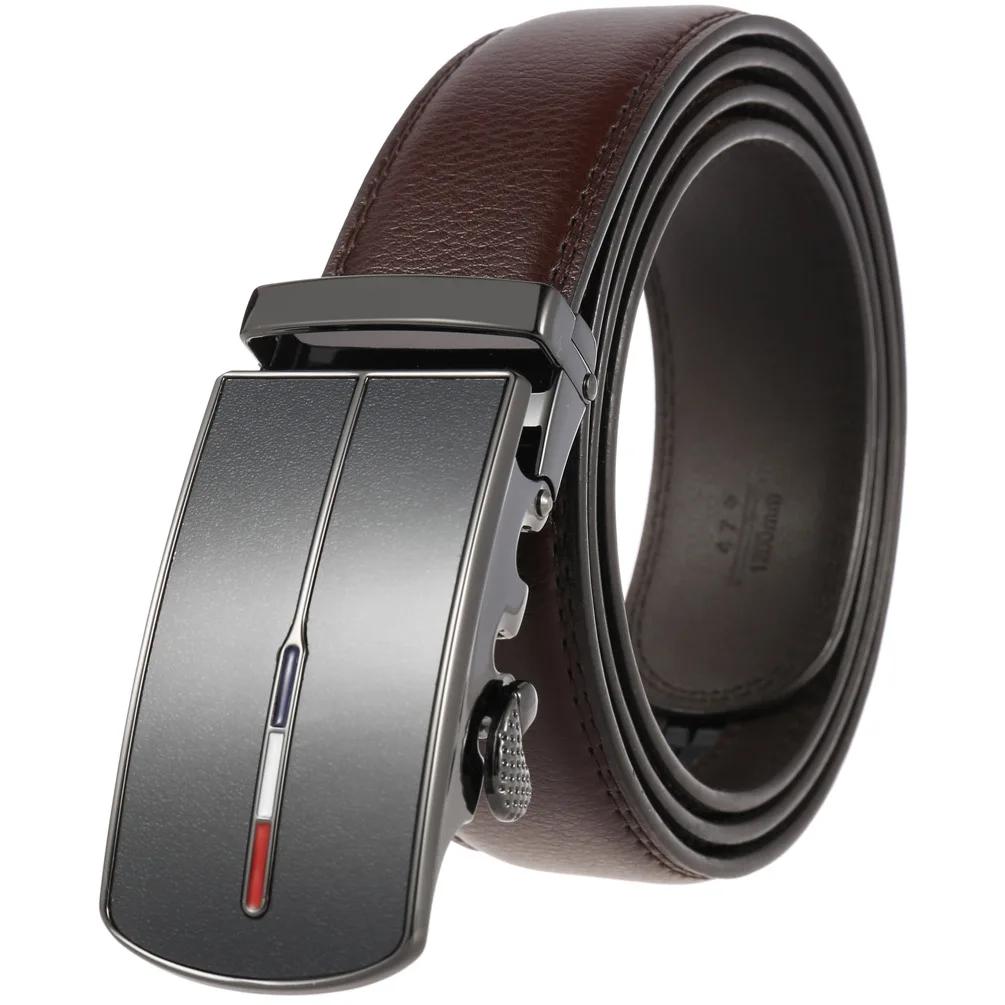 Men's Leather Belts Fashion Automatic Buckle Cowskin Male Belts Luxury Designer Black Brown 3.5cm