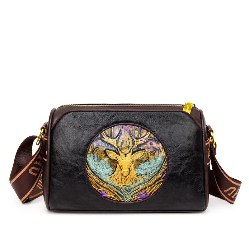 Vintage Square Bag Fashion Animal Pattern Crossbody Purse For Women Casual Shoulder Tote Retro Mommy Boston Pillow Handbag Gift Idea Present To Lover