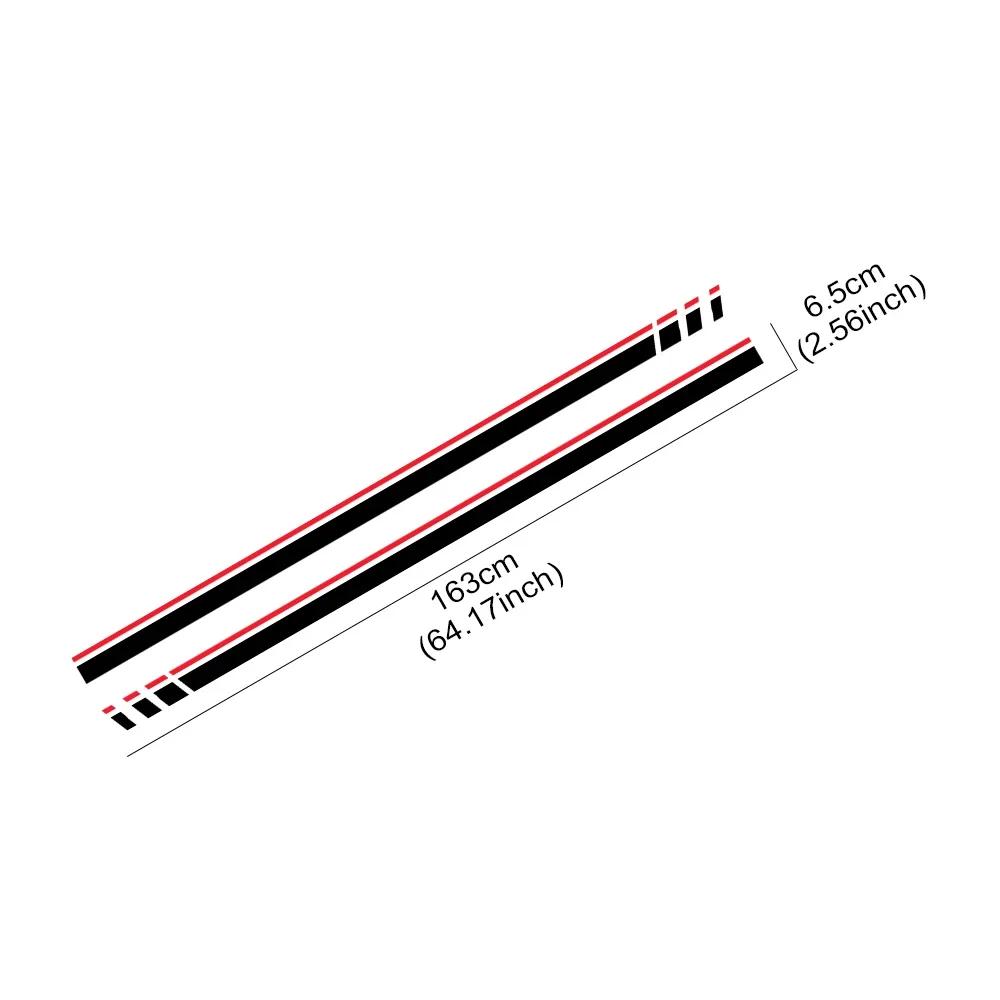 Car Door Racing Stripes Vinyl Decals Both Side Skirt Sticker Graphics Accessories For Volkswagen Up Hatchback Eco VW Move Up