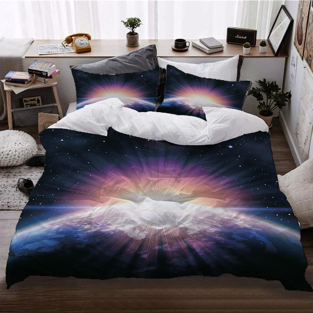 

Cosmic Interstellar Wind Bed Three-Piece Set Four-Piece Digital Printing Quilt Cover Pillowcase Sheet 135*200