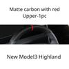For Tesla New Model 3 Highland 2024-24 Accessories Steering Wheel Cover Real Dry Carbon Fiber 3K240G Steering Wheel Shell Decor