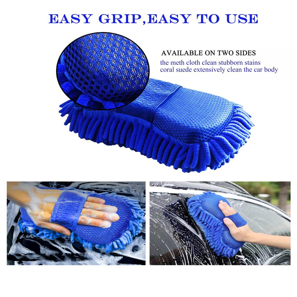 Car Wash Microfiber Chenille Car Wash Sponge Care Washing Brush Pad Washing Towel Auto Gloves Styling Accessories Gadget