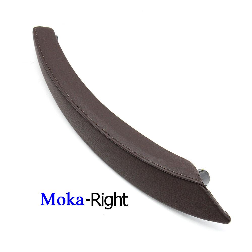 Inner Car Black Beige Left Right Passenger Door Pull Handle Leather Cover Trim Replacement For BMW X5 X6 E70 E71 E72