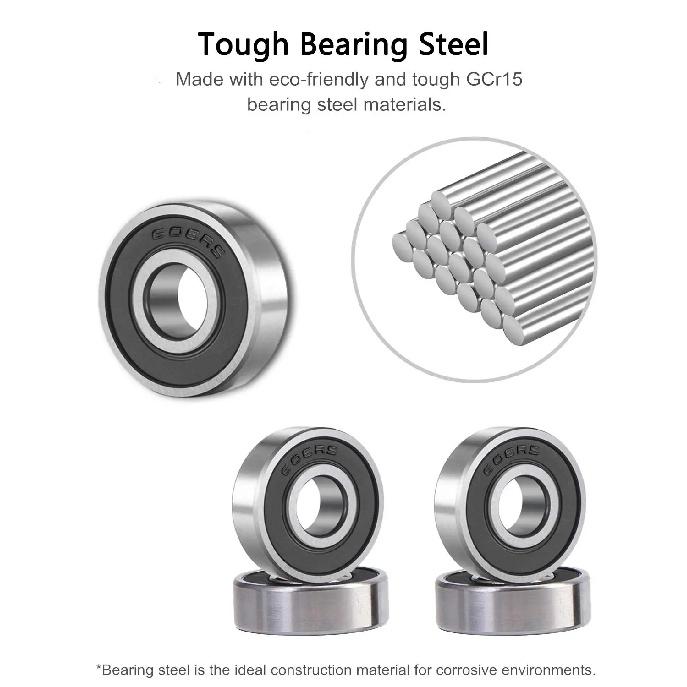 10PCS 608 2RS /608ZZ Ball Bearings – Bearing Steel and Double Rubber Sealed Miniature Deep Groove Ball Bearings