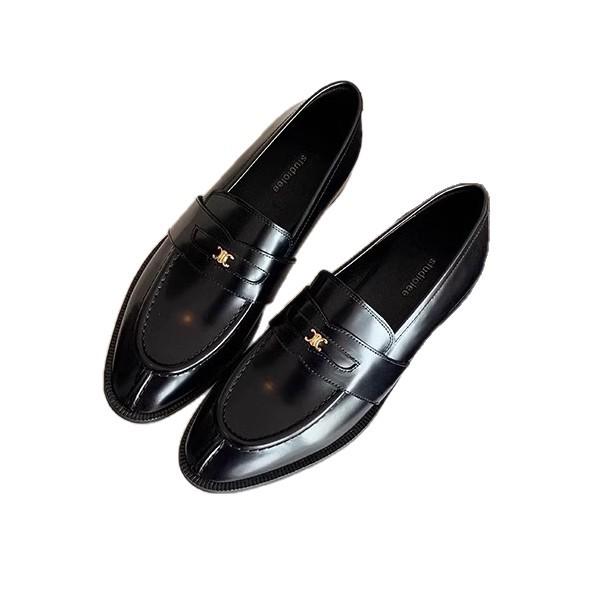 Inner heightening loafers women's 2025 spring and autumn one-pedal British style single shoes thick heel small leather shoes