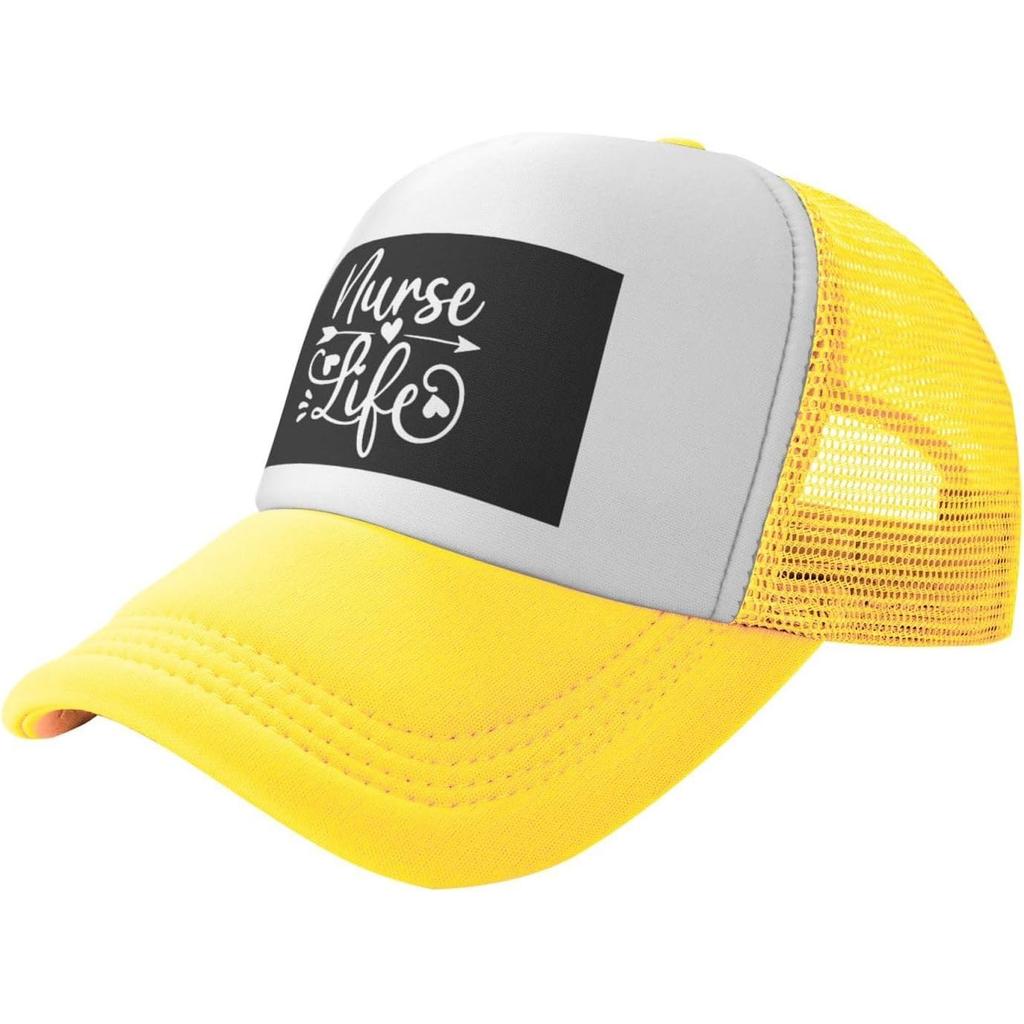 Nurse Life Trucker Hat Breathable Mesh Snapback Cap for Adult Unisex Casual Outdoor