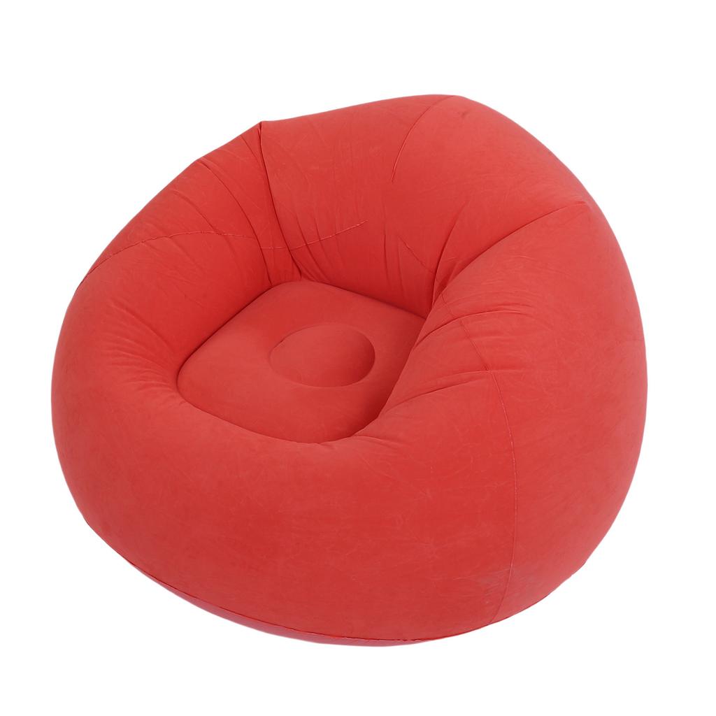 Uppblåsbar bönpåse utan bönor PVC Mjuk flockning Ergonomisk uppblåsbar loungefåtölj för vardagsrum sovrum