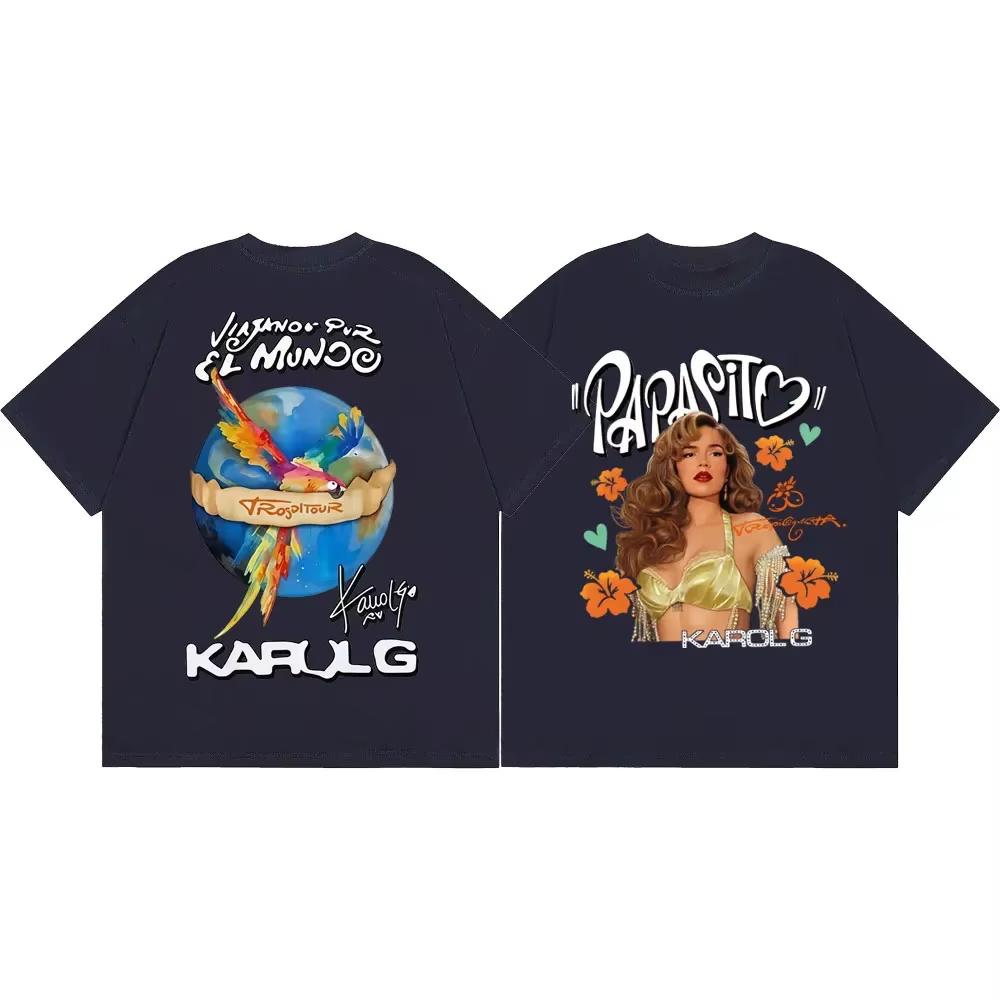 Karol G Tropicoqueta Tour 2026 Double Sided Graphic T Shirts Fashion Y2k Streetwear TShirt Unisex Unisex Casual Oversized TShirts