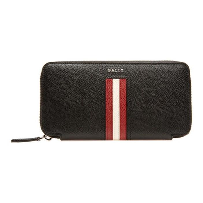 

Bally Tirk Embossed Travel Wallet Men wallet Black 6232134 Basic Set (Bag+Dust Bag)