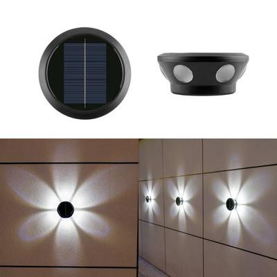 Waterproof Solar Wall Lights Atmosphere Super Bright Solar Powered Garden Light Sunscreen Round LED Wall Wash Light