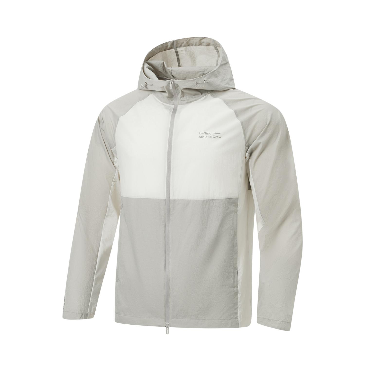 Li-Ning Fitness Series Letter Color Block Zipper Hooded Versatile Windbreaker Men outerwear AFDW777-6 S