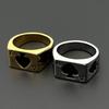Schwarzer Pik-Ass Quadratischer Ring für Damen Herren Edelstahl Gold Silber Farbe Poker Spielkarten Fingerringe Punk Schmuck