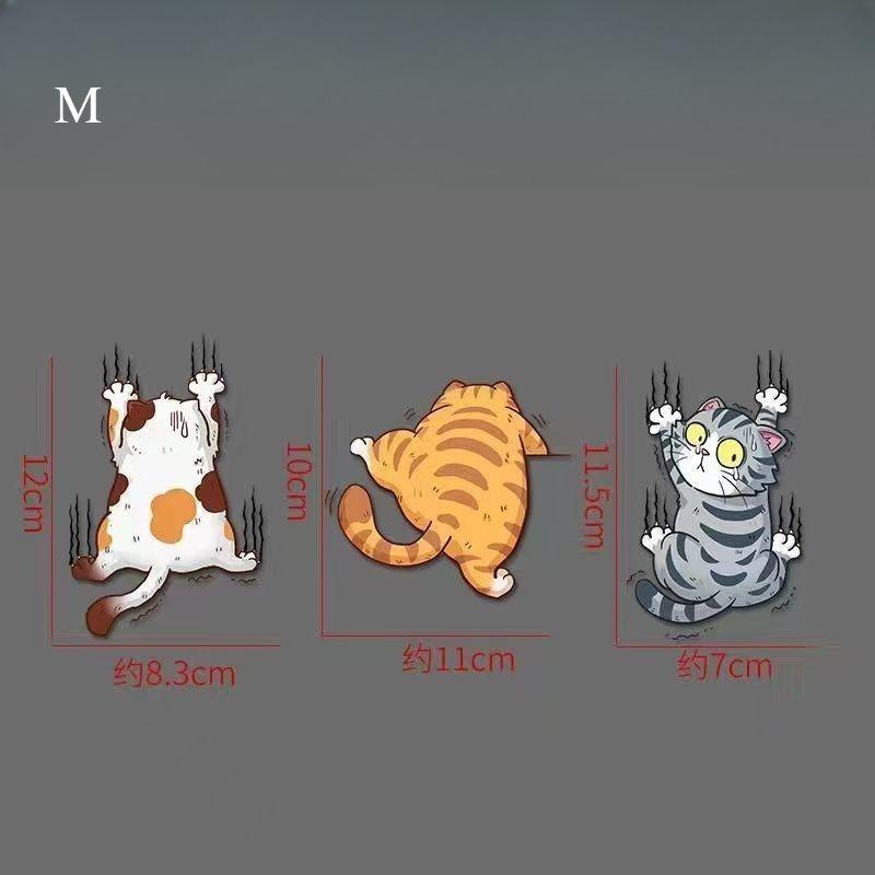 Autocollant Personnalisé Drôle pour Voiture Chat Animal de Compagnie Autocollant Rayures Voiture Autocollant Blocage Rayures Carrosserie Moto Autocollant Dessin Animé M  3pcs