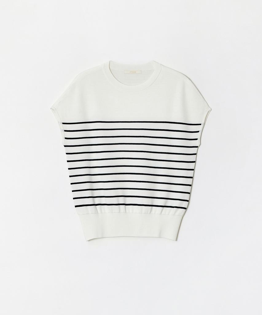 Aesmoeo Lea Dolman Sleeve Stripe Knit (Ivory)