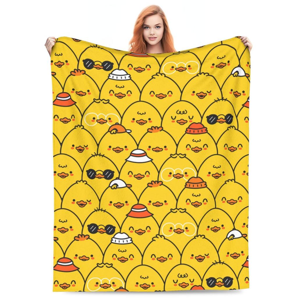 Cute Little Yellow Duck Blanket Rubber Duck Pattern Flannel Blanket Children'S Blanket Living Room Nap Small Blanket