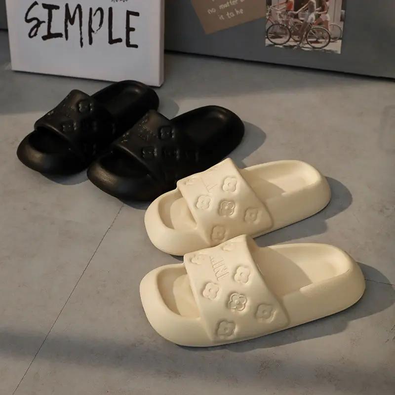 Fashion Sandals Open Toe Soft Woman Slippers House Shoes for Women Green Slides Rubber Bathroom Home Thick Outside Shoe Pvc Easy Wears B