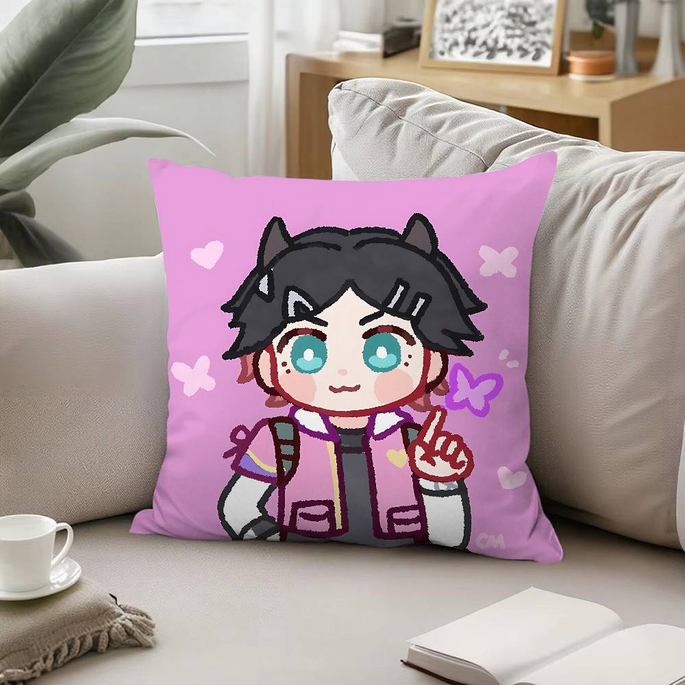 Cute C-Clove V-ValorantS Throw Pillow Covers Pattern Cushion Cover Suitable For Sofa Bedroom Car Pillow Cover