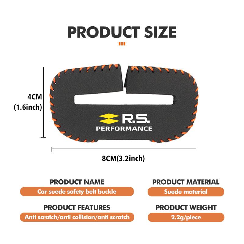 IRHQ6 Car Seat Belt Buckle Clip Suede Wear Resistant Protector Cover For Renault Clio Arkana Captur Twingo Talisman RS Logan Duster