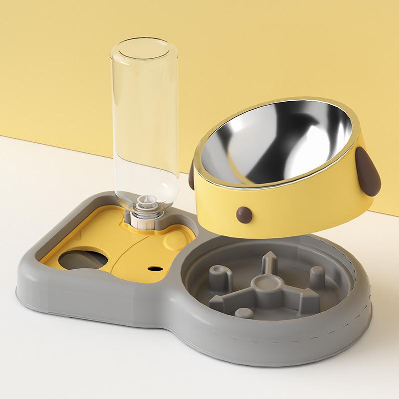 Dog Bowl Automatic Drinking Water Dog Food Bowl Anti-knock Over Cat Bowl Slow Food Bowl Dog Bowl Drinking Water Integrated Cat Bowl Pet Bowl