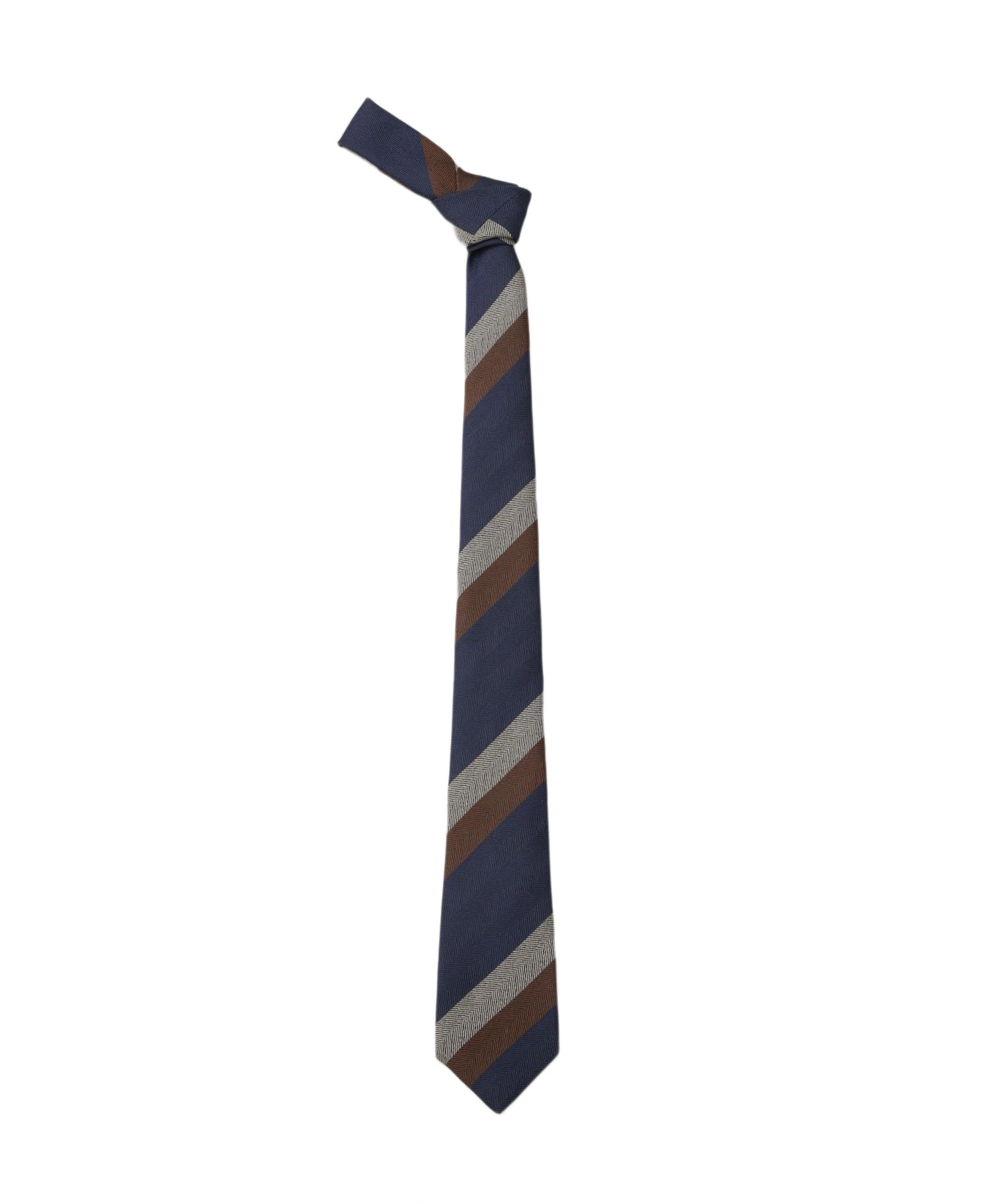 [Nano Universe] Kyoto Nishijin Washable Stripe Tie for Men F 050 Brown 668-6142203