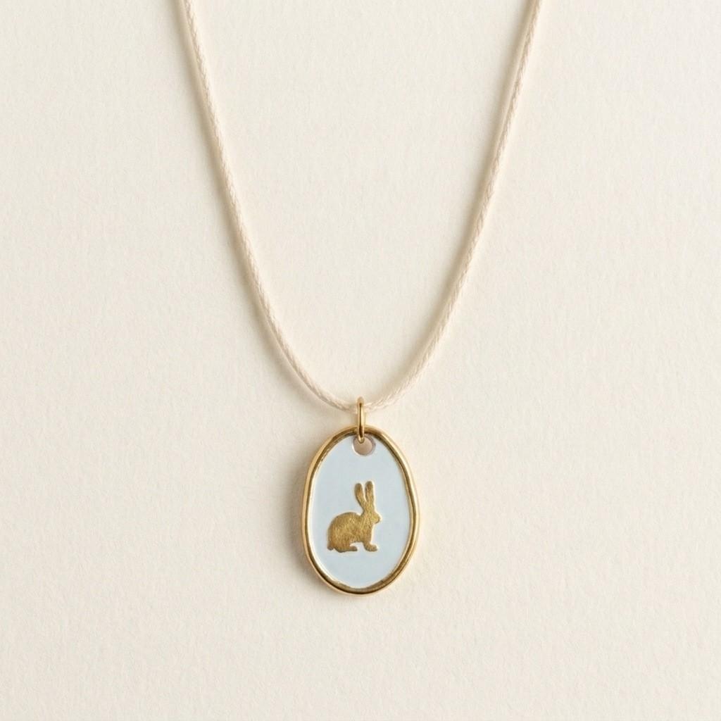 Roestvrijstalen Konijn Hanger Ketting Met Bloemenprints Voor Casual Vrouwen Zomer