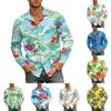 Hawaii Print - Men's Casual Long-Sleeved Shirt