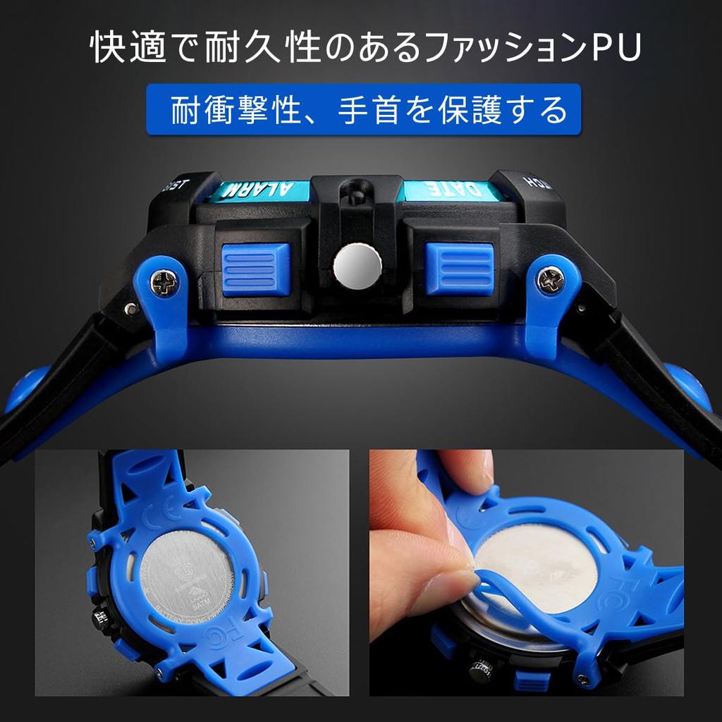 Sports Waterproof Outdoor Watch with Dual LED Analog Digital Watch for Boys and Girls Boys' Watch, Multi-Function Alarm, Date/Day Display, Time,