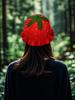 Strawberry Ruffle Crochet Woolen Hat - Women's Cute Autumn/Winter Fisherman Style