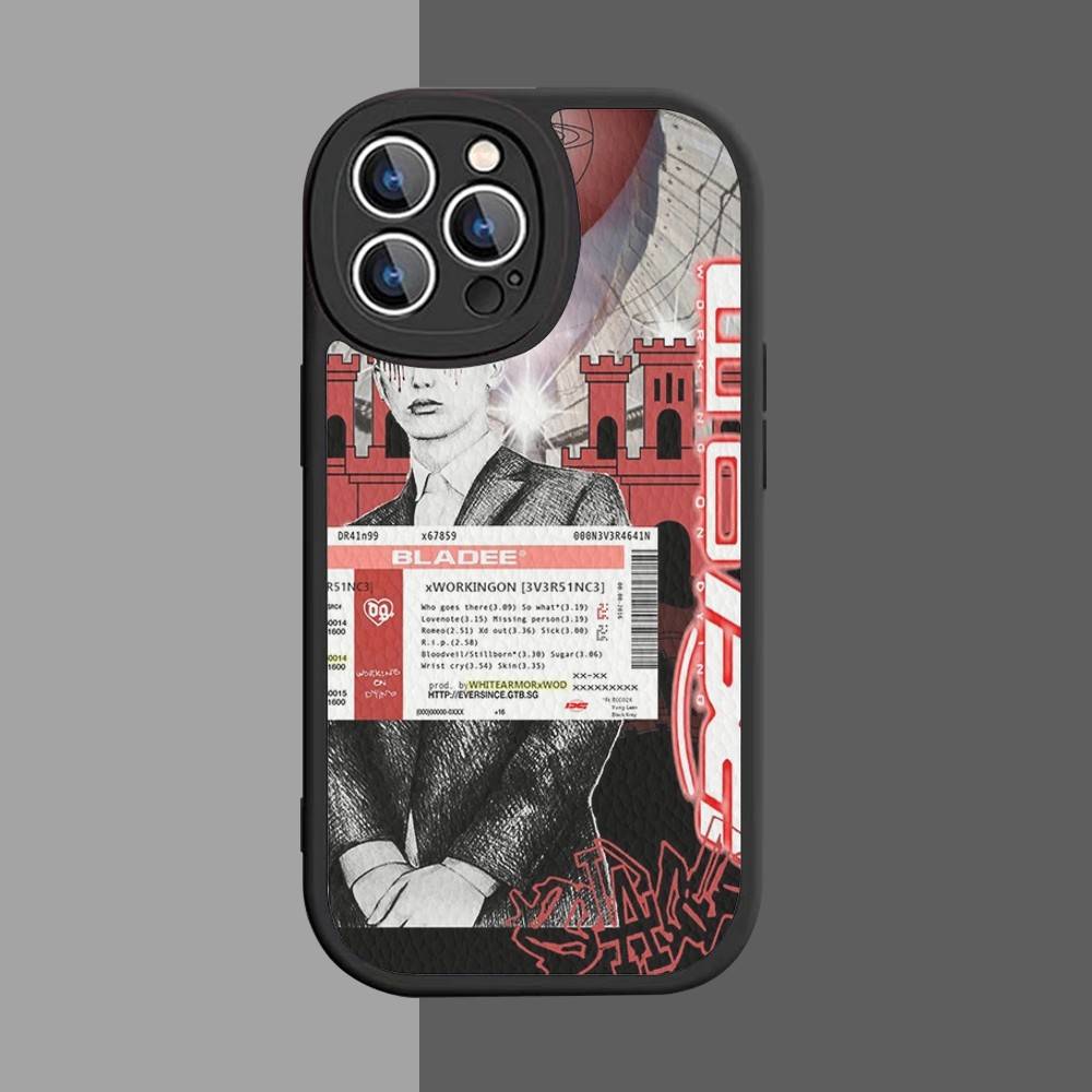 

Bladee 333 Drain Gang IceDancer Eversince Ticket Leather Phone Case For IPhone 16 15 14 17 Pro Max 11 12 Mini Plus Soft Shell iphone 11
