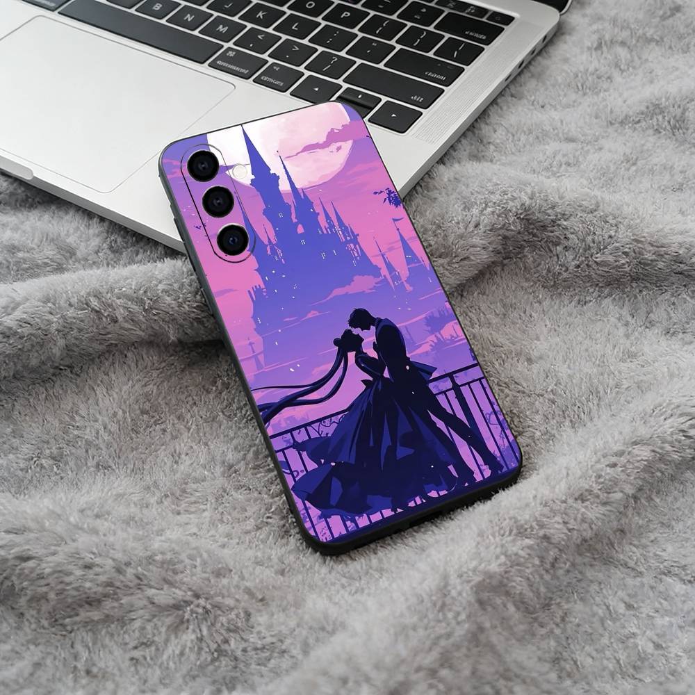 Sailor M-Moon-Usagi Tsukino Soft Silicone phone Case for Samsung Galaxy A73/A71/A72/A70/A53/A52/A51 - Black