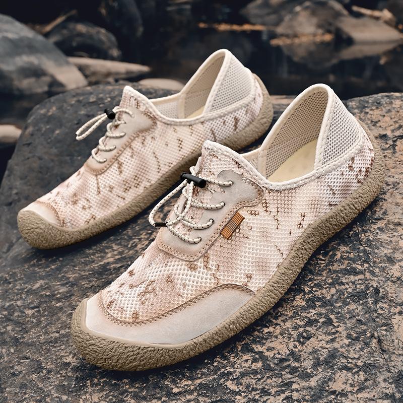 

Hot-selling driving men s shoes mesh lightweight and versatile new men s casual shoes 46 песочный