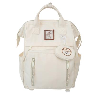 Solid Color Student School Bag Girls Backpack Student Travel Backpack