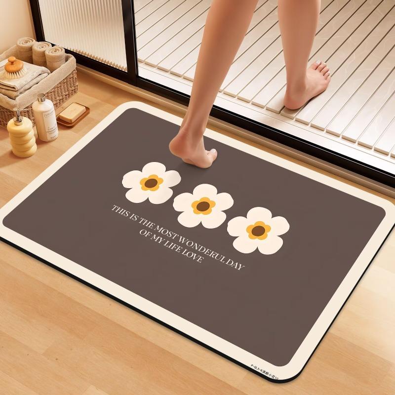 Bathroom Diatom Mud Quick-drying Soft Floor Mat, Water-absorbing Non-slip Foot Mat At the Door of the Bathroom,toilet Toilet Rug