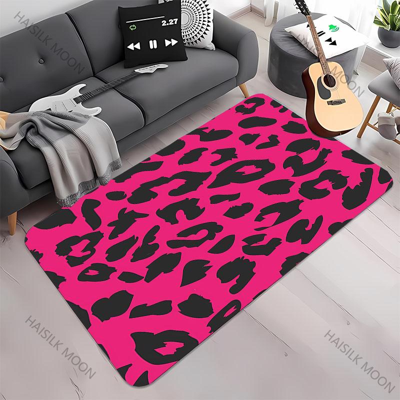 Neue Regale!Bunter Teppich mit Leopardenmuster, Wohnzimmer Schlafzimmer Bürobereich Kinderzimmer Teppiche, Rutschfeste Maschinenwaschbare Matte