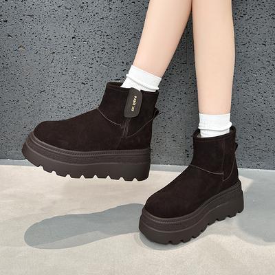 Retro-Schneestiefel neue Winter-dicksohlige kleine warme und kalte Freizeitschuhe