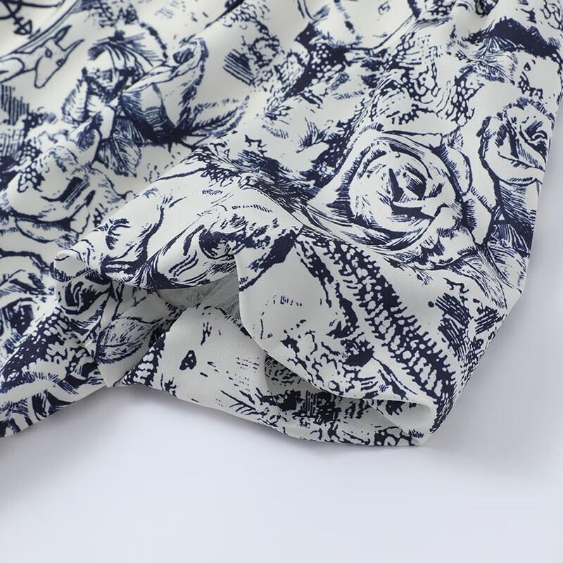 Elegant New Chinese Style Ink Print Puff Sleeve Cheongsam Dress