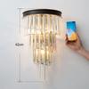 Nordic luxury black crystal wall lamp home decoration bedroom lighting bedside dressing table living room bedside LED wall lamp