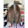 Women's Fashionable Luxury Fox Fur Jacket Fall Winter Long Sleeve Warm Suede Streetwear Casual Outerwear