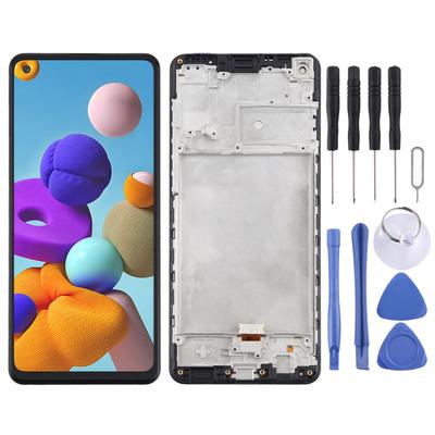 OEM-LCD-Bildschirm für Samsung Galaxy A21s / SM-A217, Digitizer-Vollmontage mit Rahmen (Schwarz)