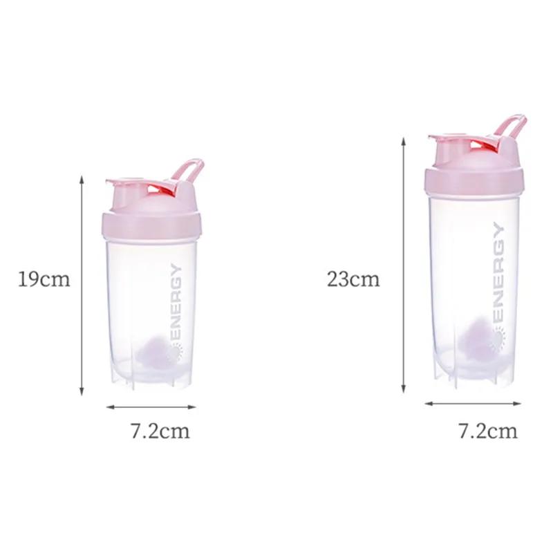 500/700ml Tragbare Shaker-Flasche mit Rührkugel ist perfekt für Protein-Shakes und Pre-Workout-Wasserflaschen ohne BPA