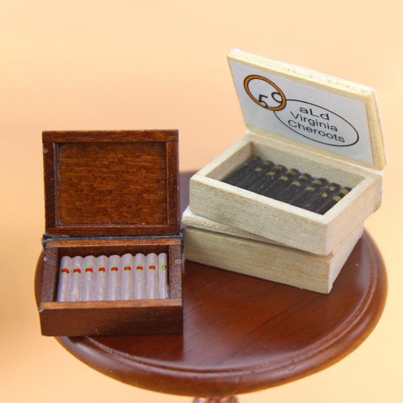 Escena de juego de comida en miniatura, modelo de casa de muñecas, accesorios, mini caja de cigarrillos, adornos para casa de muñecas