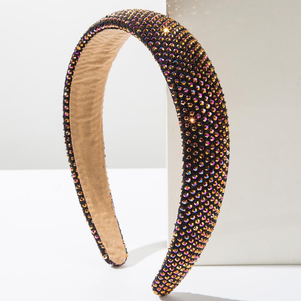 New Wide Brim Diamond-Laid Hairband Full Diamond Shiny Trendy Party Headband Simple All-Match Hair Accessories