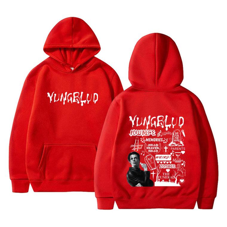 Felpa con cappuccio grafica album musicale Yungblud Rocker Uomo Donna Moda Retrò Streetwear Rock Unisex Oversize Felpe con cappuccio