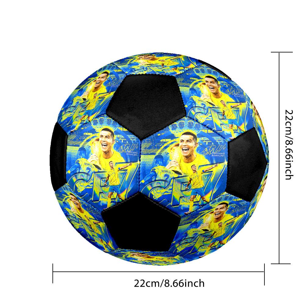 Cristiano Ronaldo Soccer Ball Size 5 Colorful Machine Stitched PVC Competition Ready Durable High-Bounce
