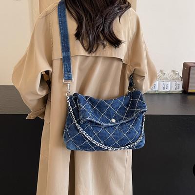 Damen Schultertasche Crossbody Groß Gewaschene Jeans Messenger Bags für Studenten 2026 Cross Book Bags Nylon Damen Handtasche Umhängetaschen
