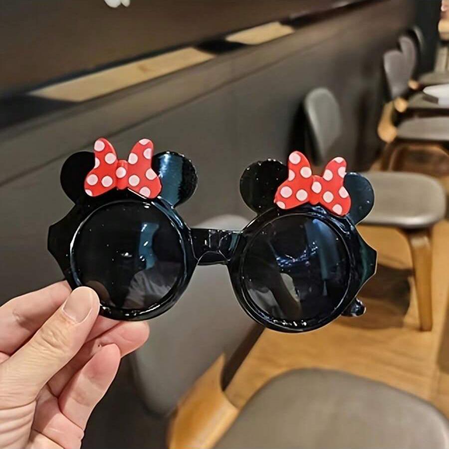 MINISO Minnie Mouse Cat Eye Fashion Glasses - Chic Fashion Party Accessories, Red and Black, Polka Dot Details, Plastic Frame