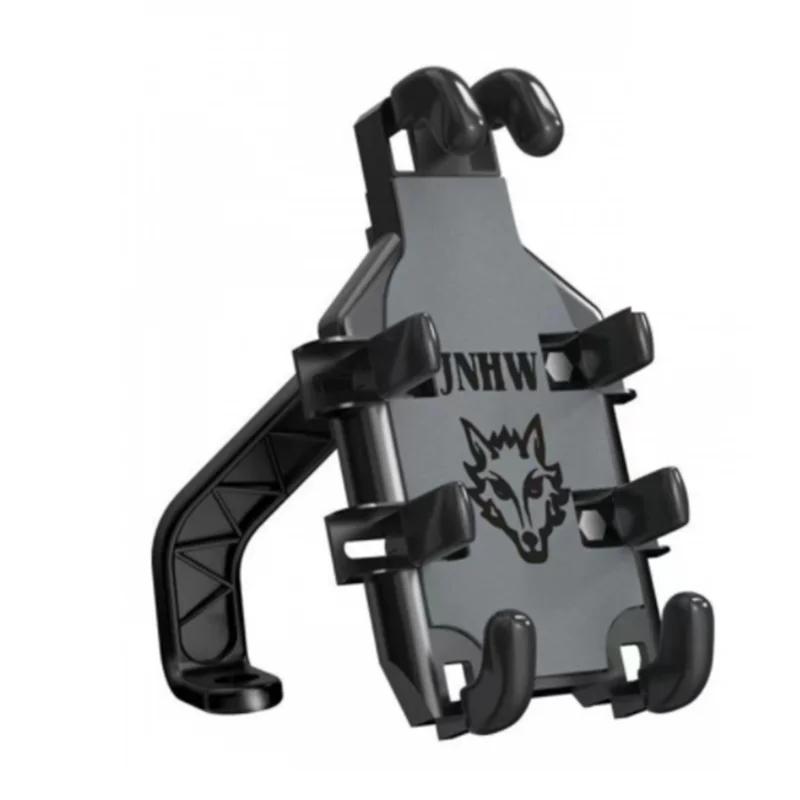 Shock-absorbing mobile phone holder for motorcycle, cell phone holder, bicycle holder, handlebar, rearview mirror