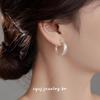 Cui Yan S925 Sterling Silver Korean Style Earrings - Women's C-Shaped Ear Cuff with Cold Fashion Appeal