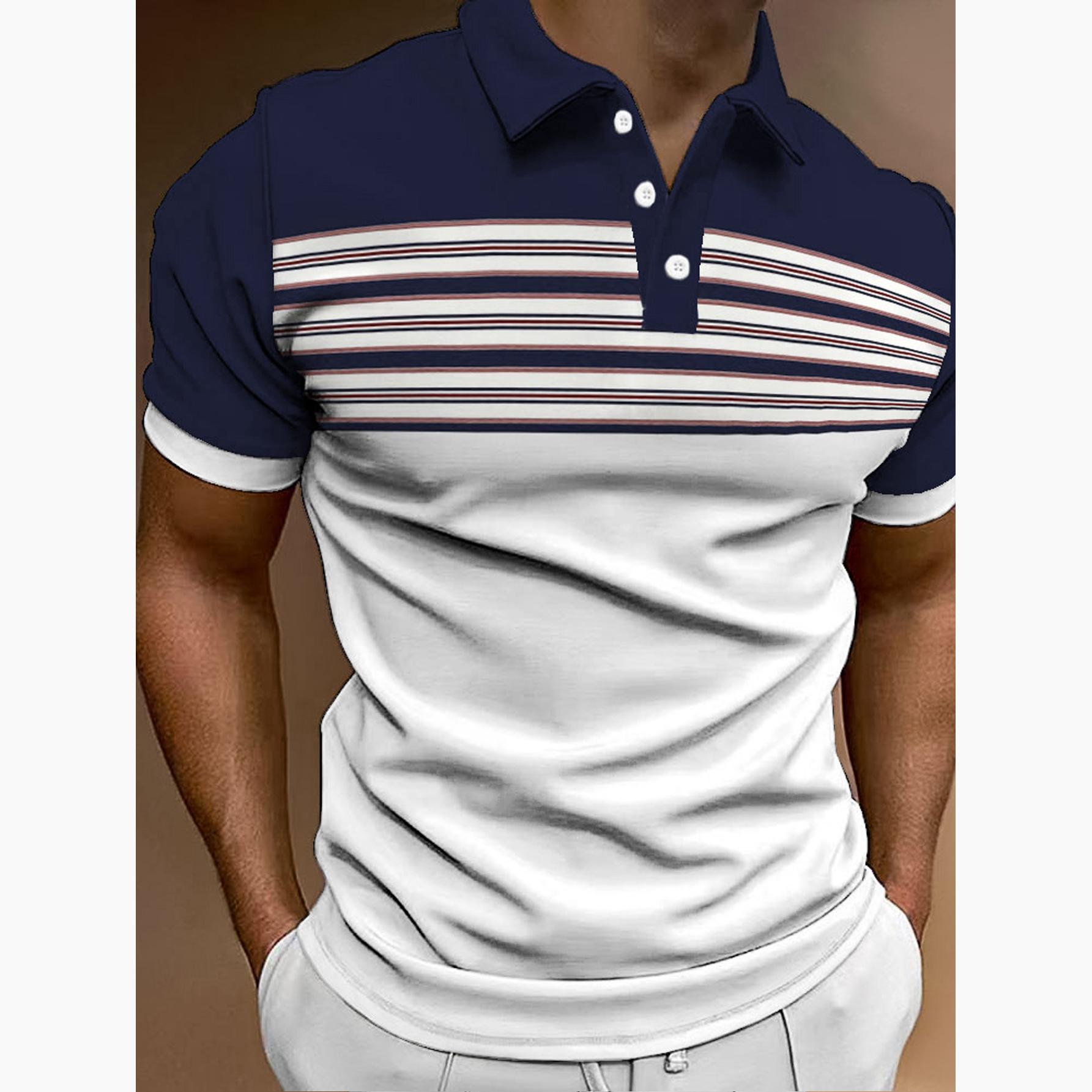 

Summer New Men s Polo Shirt Polo Collar Short-sleeve Casual Business Fashion 5XL темно-синього кольору