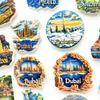 Dubai Fridge Stickers Burj Khalifa Tower Souvenirs Photo Wall Magnetic Stickers Home Decoration Wedding Gifts